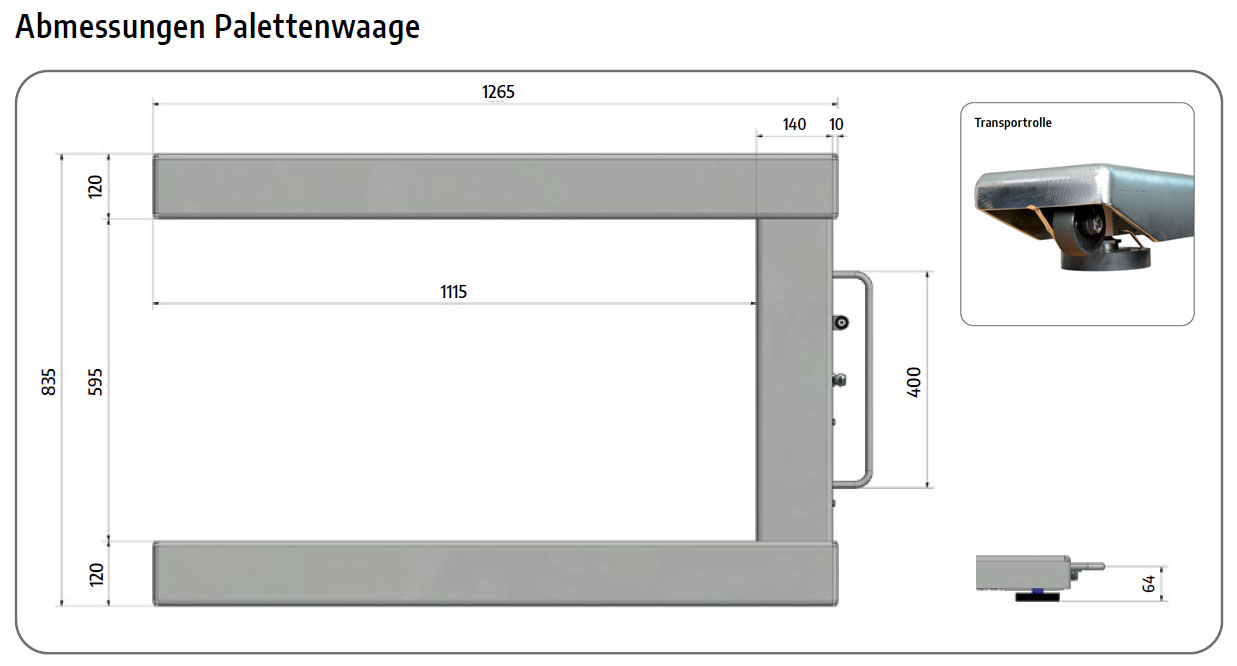 Abmessungen Palettenwaage